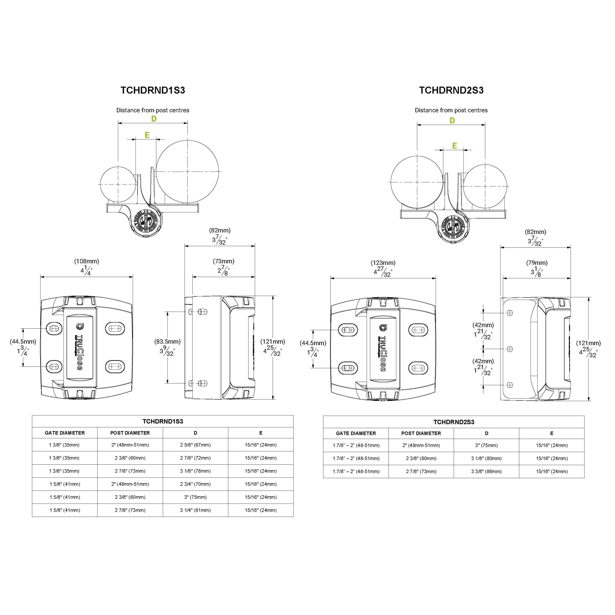 TruClose® ROUND Heavy Duty Hinges